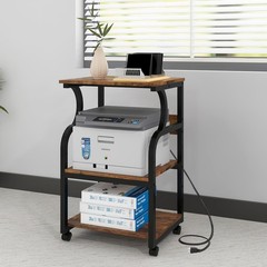 Natwind 3 Tier Printer Stand,Rolling Printer Table with Adjustable Storage Sh…