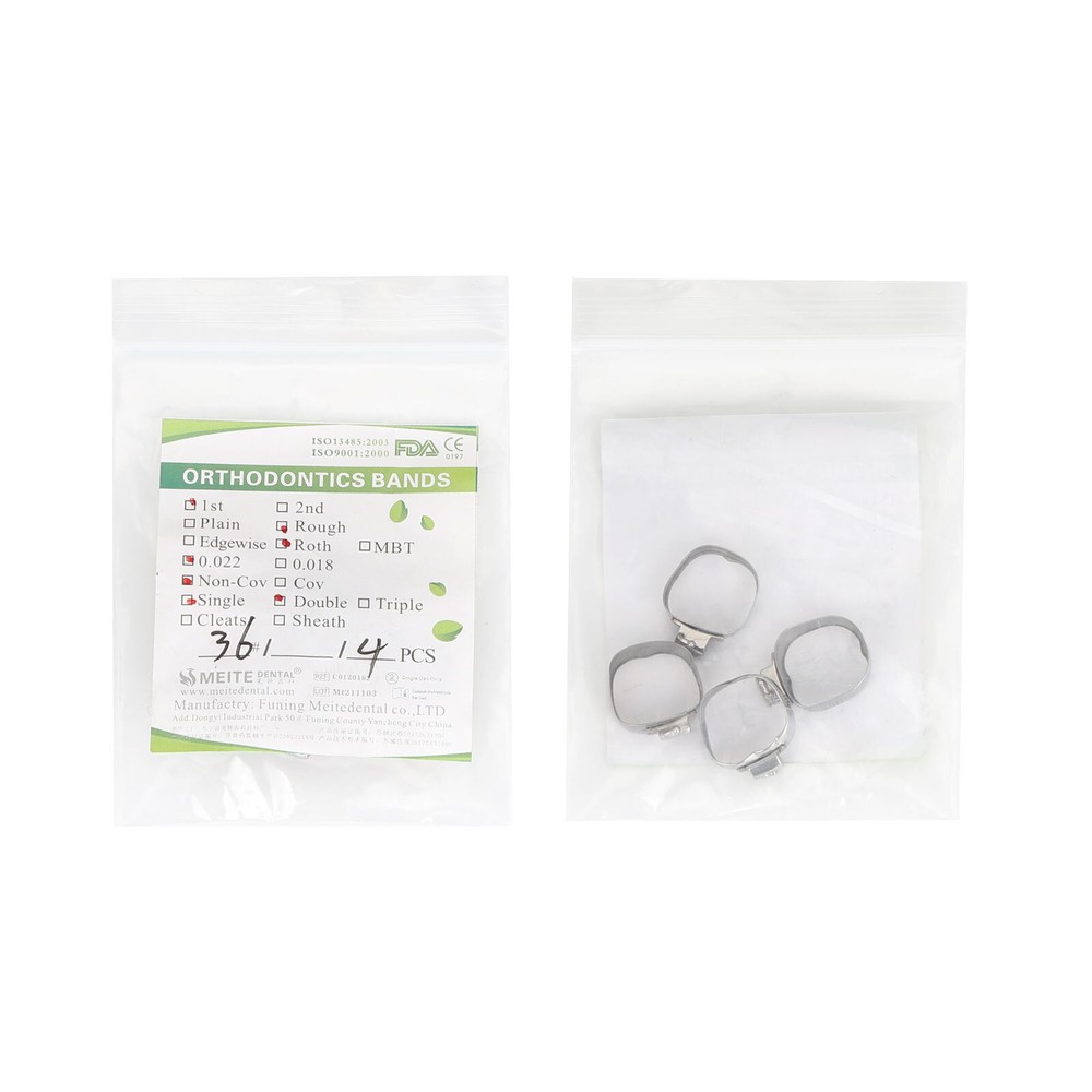 Dental Orthodontic 1st Molar Bands Roth 022” Buccal #35-40 Tubes Lingual-Cleat
