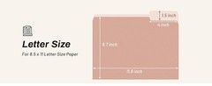 File Folders Letter Size Red, 100 Pack Manilla Folders 8.5 x 11 1/3-Cut Tabs,