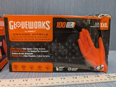 2 Pack x Gloveworks Orange Nitrile Extra Thick Gloves XX-Large 100 Per Pack 2
