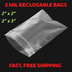 Clear Small Zip Seal Top Lock 2″x 2″ 2″x 3″ Plastic Bags 2Mil Jewelry Baggies