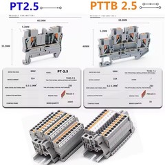 PT 2.5 mm² Screwless Push-in Connectors DIN Rail Terminal Blocks Assembled Kit