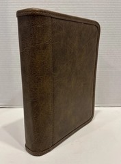 Franklin Covey 7-Ring Brown Zip Around Faux Leather Binder Organizer Planner