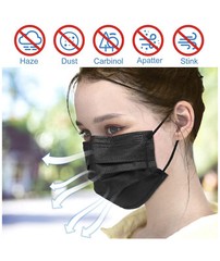 50-100 PCS Black & White Face Mask Disposable Non Medical Earloop Mouth Cover