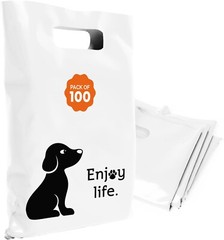 OPTIPAK 12×15 Plastic Bags – 100 Pack with Die-Cut Handles for Retail & Party