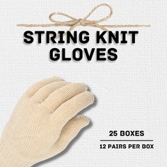 Cotton Blended String Knit Gloves – Women’s Size – Tan – 300 Pairs