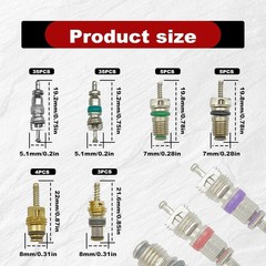 Refrigeration Valve Core Assortment Kit 102 Pieces