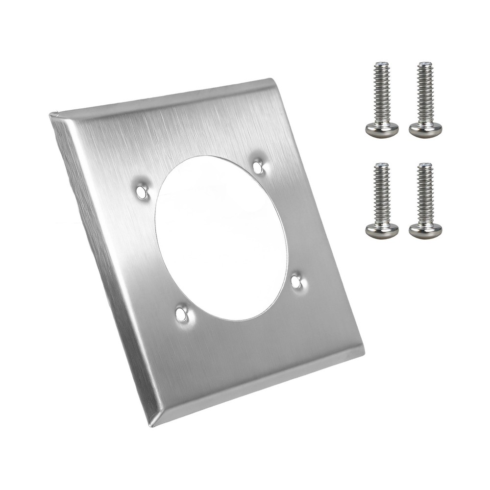 2 Gang Single Hole Receptacle Wall Plate + 4 Screws for HBL9450A 14-50R Hubbell