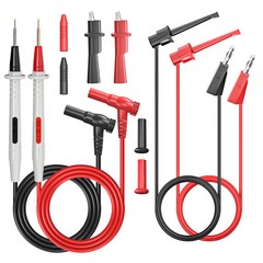Multimeter Test Lead Kit with Push On Alligator Clip Mini Grabber Test Hook