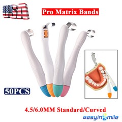 50Pcs Dental Pro Matrix Band Molar/Premolar Restoration Molding Tablet 4.5/6.0MM
