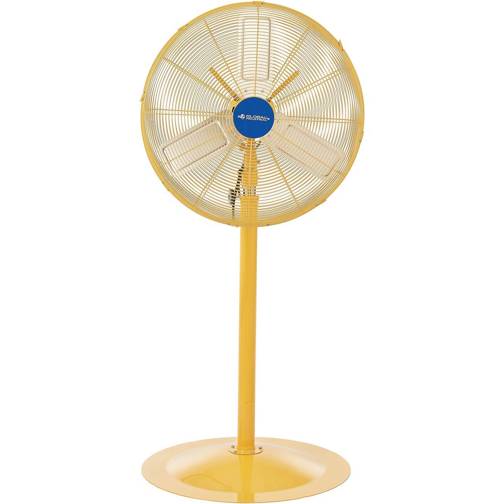 24″ Deluxe Oscillating Pedestal Fan 3 Speed 7525 CFM 300W 1/2 HP Yellow