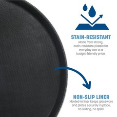 Carlisle Foodservice Products Griplite Round Tray Heavy Duty Serving Platter
