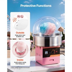 Uimoso Transparent Acrylic Dome Shield for Cotton Candy Machines