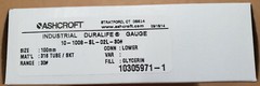 ASHCROFT 10-1008-SL-02L-30 100m Steel Pressure Filled Gauge 30 psi 101008SL02L30