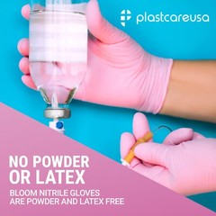 100 Large Nitrile Exam Disposable Pink Gloves, Latex & Powder Free, L