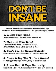 Insanity Clear THIN Heavy Duty Double Sided Indoor/Outdoor Mounting Tape 10ft