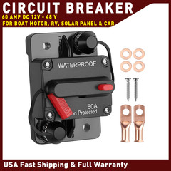 Vehicle Safety Fuse Holder 12V-48V Boat Trolling Motor Solar Panel Circuit Guard