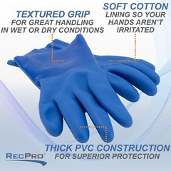 RecPro RV Blue PVC Gloves | Latex Free | One Size Fits Most | Chemical Resistant