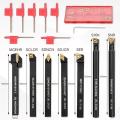 Indexable Lathe Turning Tool 21Pcs Kit 3/8” 10mm Shank 7Pcs Metal Lathe Tool…