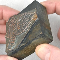 VTG Mt Lebanon PA Civic League Copper & Wood Letterpress Printing Printer Block