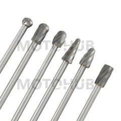 6pc 1/4″ Tungsten Rotary Carbide Burr Bits Aluminum Bur 6″ Long Shank Single Cut
