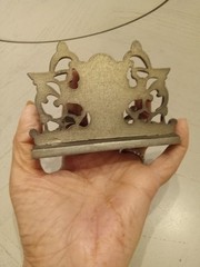 Vintage Ornate Heavy Metal Nickel Silver Business Cards Holder