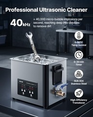 VEVOR 10L Ultrasonic Cleaner Machine with Cleaning Basket & Digital Display 180W