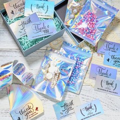 620Pcs Thank You Cards and Stickers for 1.5 inches, Holographic