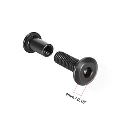 10 Sets Screw Post Male M6x10mm Belt Buckle Binding Bolts Carbon Steel Black