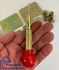 Pair of 3/8″ Bolt On Grab Chain Hooks with Free Center Punch Tool, Grade 8 Bolts