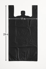 Black Heavy Duty T-Shirt Bags 17x8x29 Extra Large Grocery Retail Bags Bulk