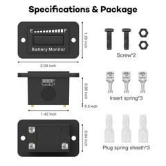 Car Battery Indicator 12V 24V 48V 60V 72V LED Meter Gauge Monitor for Golf Cart
