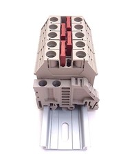 Solar Combiner Box Connector DIN Rail Terminal Blocks Dinkle 6AWG 60A 600V