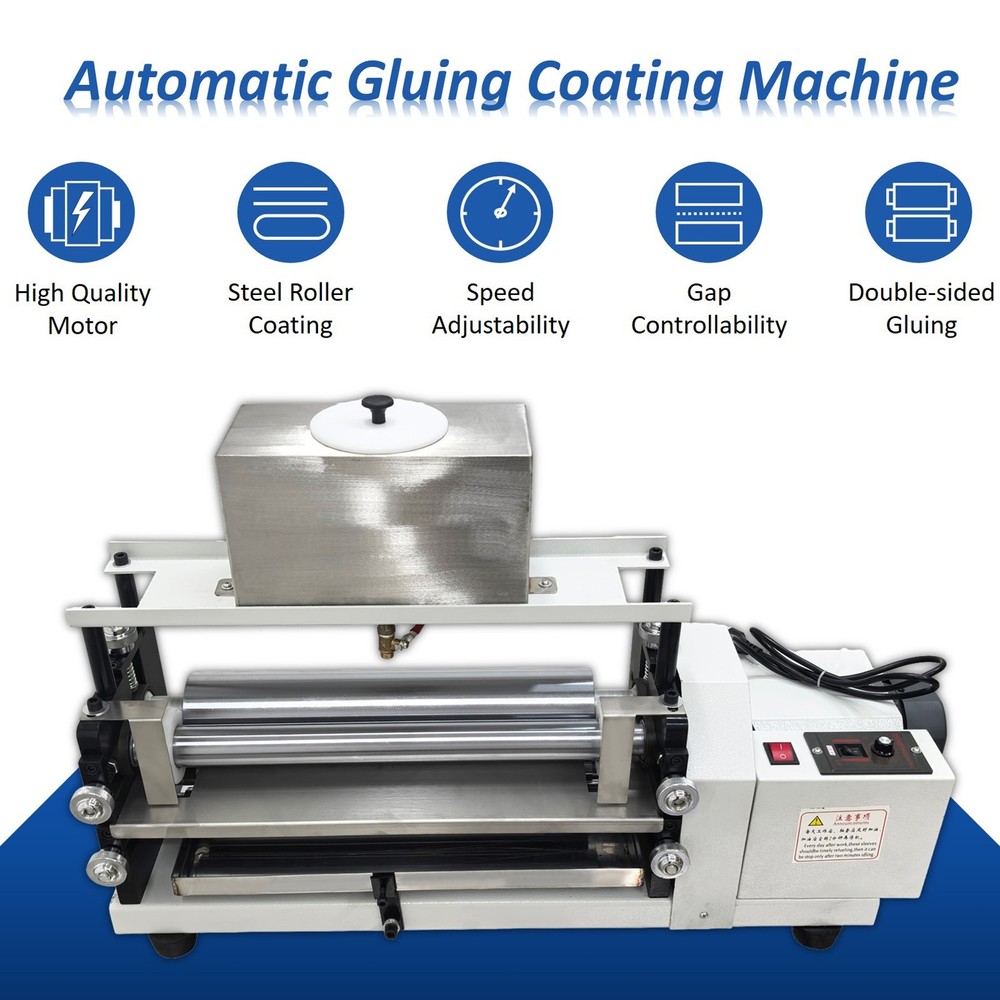 110V Automatic Double-sided Glue Coating Machine for Paper&Leather Steel Roller