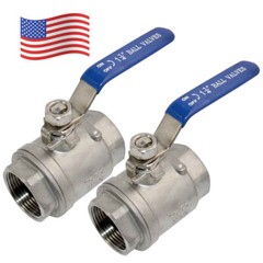 1-1/4 inch 1.25″ Ball Valve,316 Stainless Steel Full Port,2-Piece, 1000WOG 2Pack