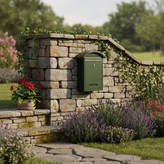 Metal Mailbox Decorative Outdoor Mail Box Powder-Coat Finish for Garden