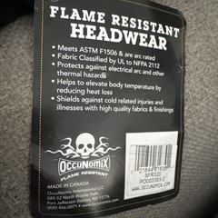 OccuNomix SFR320 Flame Resistant Hinged Balaclava, One Size Fits Most, Black