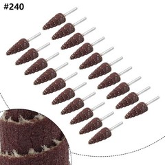 20pcs 10x3mm 240#-400# Cone Sandpaper Flap Sanding Polishing Wheel Rotary Tool
