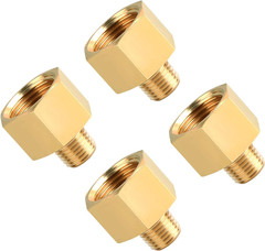 4-Pack 1/2 Inch Female X 1/4 Male NPT Reducer, Brass Pipe Fitting Adapters, 1/4′
