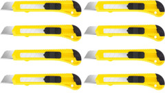 8 Safety Box Cutter Utility Knife Tool Retractable Snap Off Razor Blade YELLOW