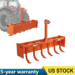 55″ Box Blade Scraper W/ 6 Scarifier Shank 3 Point For CAT 1 & CAT 0 Tractors