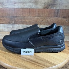 Skechers Shoes Men 11 Black Slip-On Work Nanpa Groton Slip Resistant Memory Foam
