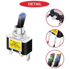 4Pcs Lighted Toggle Switch DC 12V 30A,SPST 3 Pin On Off Blue LED Switch for A…