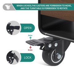 4PCS Locking Casters Heavy Duty Wheels with Flat Plate Swivel Casters with Brake