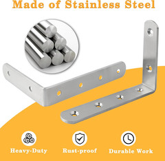 8 Pack Floating Shelf Brackets Brushed Nickel Heavy Duty L Bracket Corner