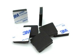 1″ Square x 3/16″ Peel & Stick Rubber Bumper Pads Truck Bed Auto Repair 12pk