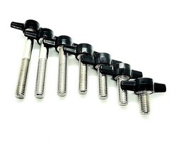 3/8″ Thumb Screw T Bolts Black Butterfly Tee Wing Clamping Grip Knob Stainless