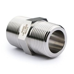 U.S. Solid 1pc Stainless Steel Pipe Fitting Hex Nipple MNPT 1″ x MNPT 1″