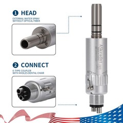New Dental Low Slow Speed Air Motor Handpiece E-type 4 Holes ASkeadnt