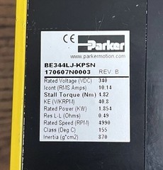 Parker BE344LJ-KPSN Servo Motor NEMA 34 1.854kW 230V 340V 4.82Nm New Open Box